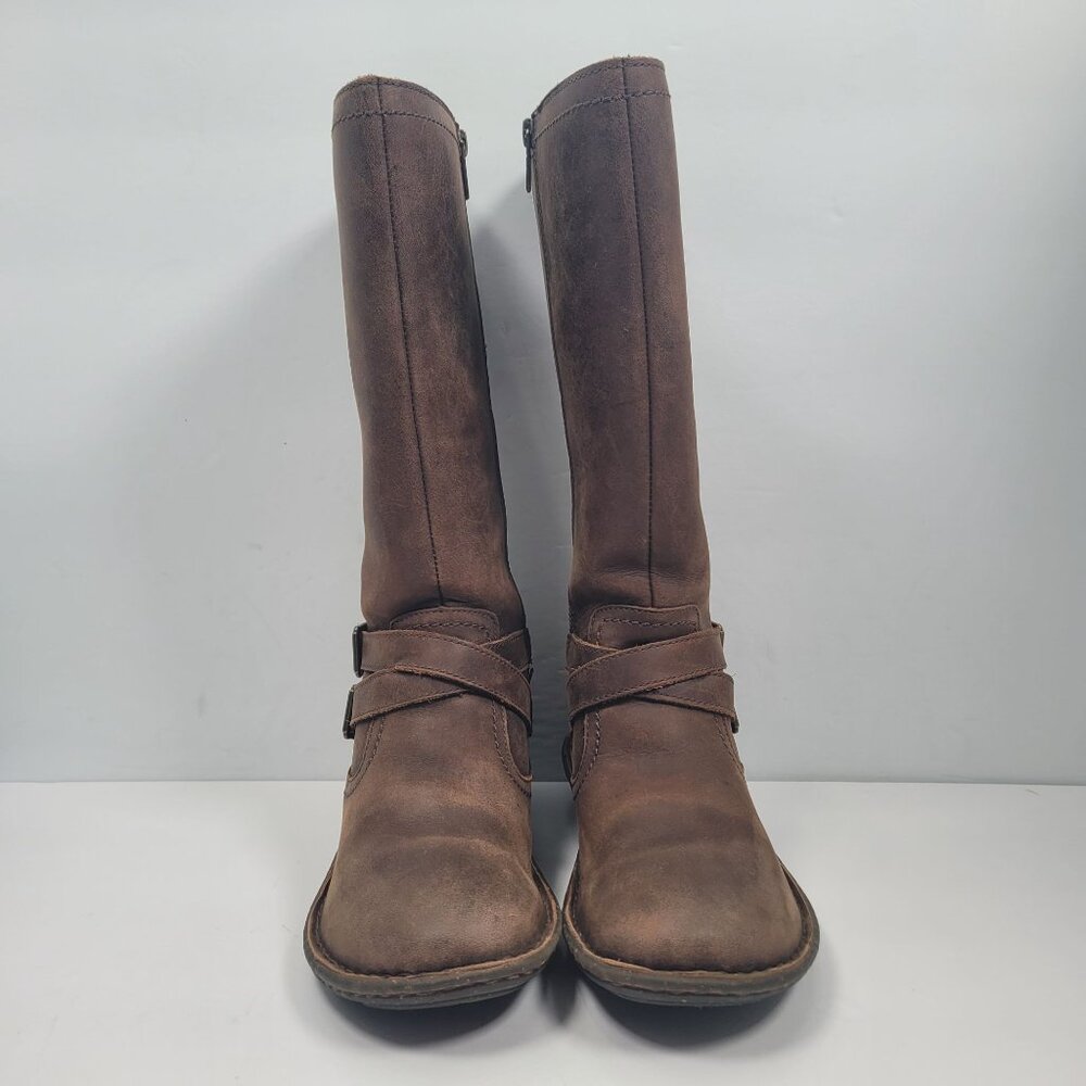 UGG Rosen Women's Brown Leather Riding Lined Winter Boots S/N1005450 US Size 6 - Picture 3 of 11